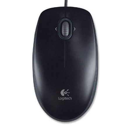Logitech M100 USB Optical Wired Mouse, Black