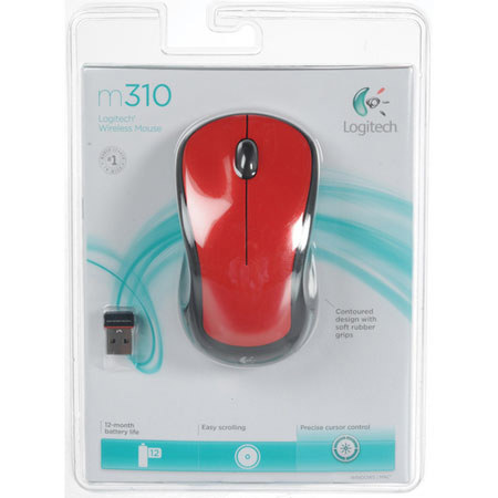 Logitech M310 Wireless USB Mouse - Flame Red
