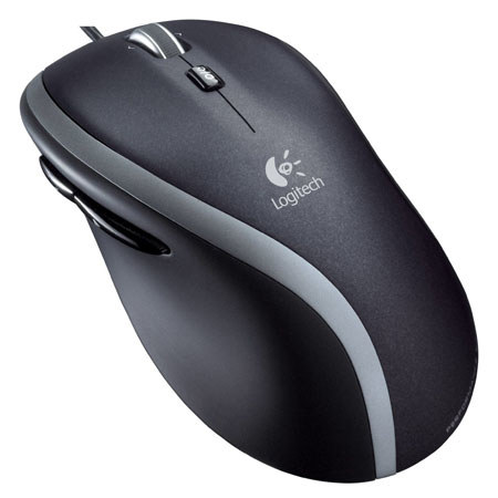 Logitech M500 Corded Laser Mouse, Black/Grey