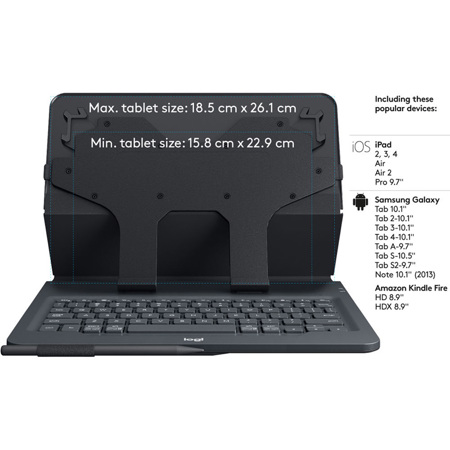 Universal Folio Teclado Bluetooth Para Ipad Logitech Logitech