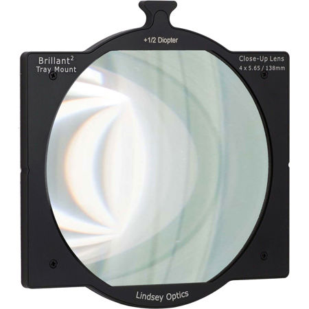 Lindsey Optics 4x5.65" Brilliant2 Tray Mount +1/2 Diopter Studio Close-Up Lens