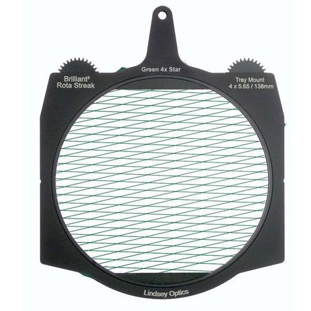 Lindsey Optics 4x5.65" Brilliant2 Rota-Streak Filter, 4 Point Star, Green