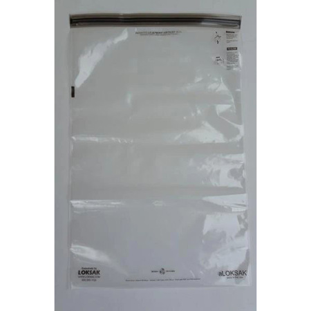LokSak OPSAK 12x20" Resealable Storage Bag, Clear
