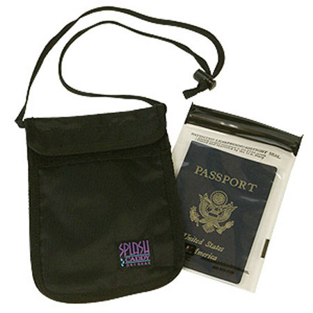 LokSak SPLASHSAK Passport Caddy Case with Neck Cord, 5 x 7", Black