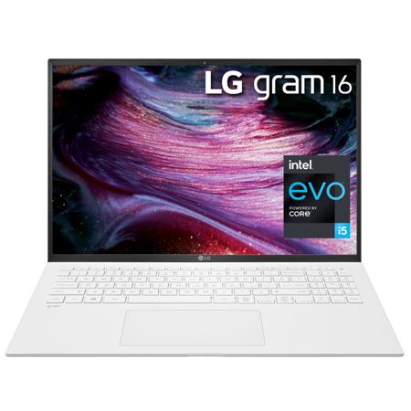 LG gram 16" WQXGA IPS Notebook Computer, i5-1135G7, 8GB, 256GB SSD, W10H, White