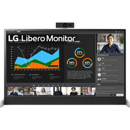 LG 27MQ70QC-S Libero 27" 16:9 QHD IPS LCD Monitor with Webcam, Built-In Speakers