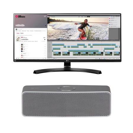 LG Electronics 34UM88-P 34" IPS WQHD Monitor Thunderbolt W/LG Flow P7 BT Speaker