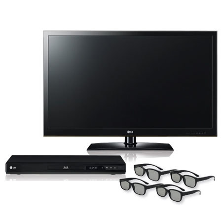 LG 47LW5300 47" 3D LED LCD TV Bundle w/3D BluRay Player/3D Glasses