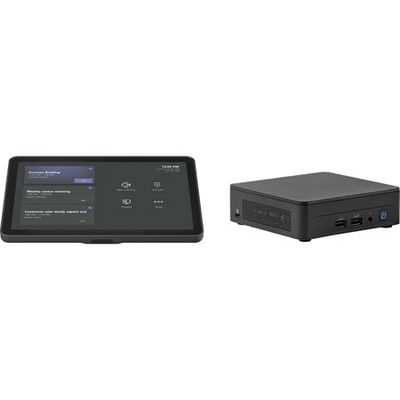 Logitech 10.1" Tap Cat5e Touch Controller with ASUS NUC Mini Desktop Computer for Microsoft Teams Meeting Room