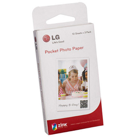 LG Pocket Photo Paper for Pocket Photo Printer, 30 Sheets, 2x3"