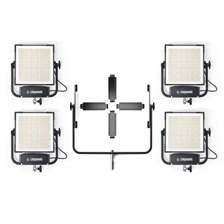 Litepanels Gemini 1x1 Hard Quad Array Light Kit w/4x 200W RGBWW LED Panel & Yoke