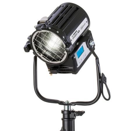 Litepanels Studio X3 100W Tungsten LED Fresnel Light, Pole Operated Yoke