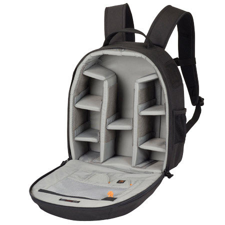 Lowepro Pro Runner 200 AW Photo Backpack holds DSLR and 3 to 4 Lenses, Black.