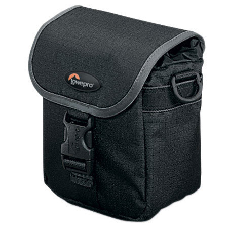 Lowepro SlipLock Belt Pouch 50 AW, All Weather Pouch with Shoulder Strap, 5" W x 3.25" D x 6.0" H, Black.