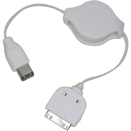 Lenmar Retractable FireWire to 30-Pin Data / Charge Cable for all iPods using a 30 pin Docking Port