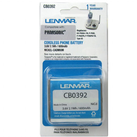 Lenmar P-P592 3 AA In Plastic Housing Ni-Cad 3.6V 600mAh for P-P592 Cordless Phones