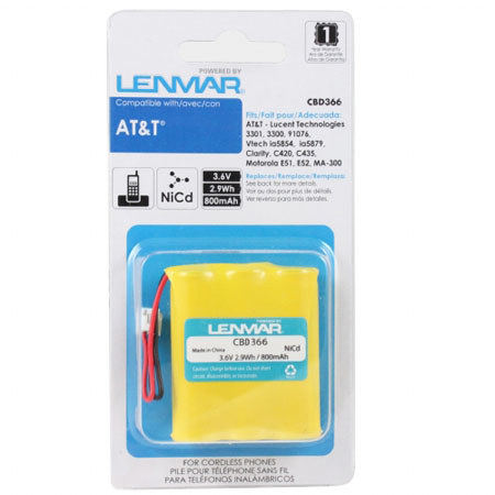 Lenmar CBD366 3AA with JST Connector NiCad 3.6V 1200mAh