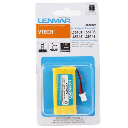 Lenmar CBZ302V Nickel-Metal Hydride 3.6v / 500mAh Battery, Fits V-Tech LS-5145, LS-5105 Cordless Phones