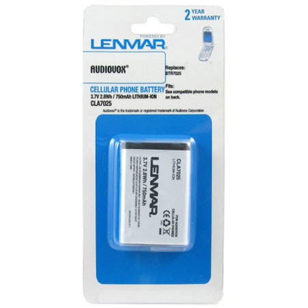 Lenmar CLA7025 Lithium-Ion 3.7v / 750mAh Battery Fits Audiovox CDM-7025, CDM-120