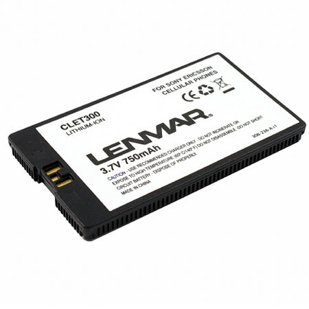 Lenmar No-Memory Li-on Rechargeable Cellular Phone Battery, for Sony Ericsson T300, T306, T310, T316 Standard Capacity