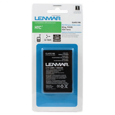 Lenmar CLHTC190 Lithium-Ion 3.7v / 1300mAh Battery, Fits HTC T-Mobile Wing, Vodafone VPA Compact IV, HTC P4350 Cellular Phones