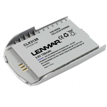 Lenmar No-Memory Li-on 3.6V 720mAh Rechargeable Battery for Nokia 3128 Cellular Phone