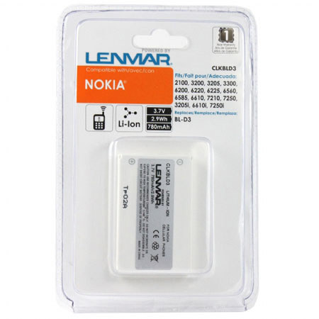 Lenmar NoMEM Li-Ion Battery, Nokia 3200/3205/3300/6200