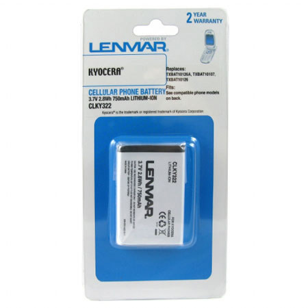 Lenmar CLKY322 Lithium-Ion 3.7v / 750mAh Battery, Fits Kyocera Cyclops, K312, K325, K323