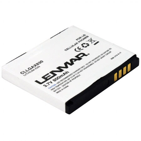 Lenmar CLLGAX830 Lithium-Ion 3.7v / 800mAh Battery, Fits LG Muziq LX570, Shine KE970, KU970, KG70 Cell Phones