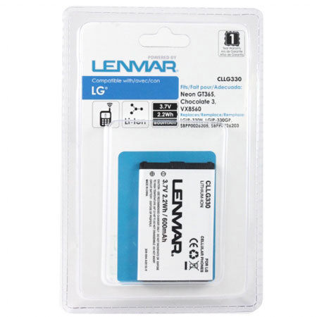 Lenmar CLLGG330 Lithium-Ion 3.7v / 600mAh Battery, Fits LG Neon GT365, Chocolate 3 VX8560