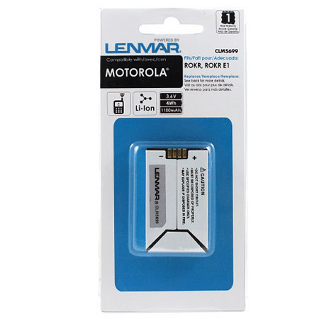 Lenmar Rechargeable No-Memory Lithium-Ion Battery for Motorola ROKR, E398 Cellular Phone, 3.6v, 860mAh
