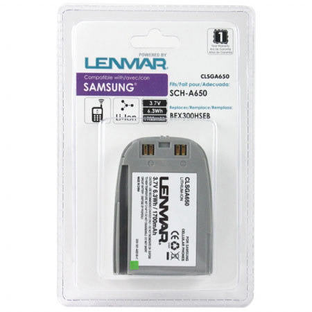 Lenmar CLSGA650 Lithium-Ion 3.7v / 1700mAh Battery, Fits Samsung SCH-A650