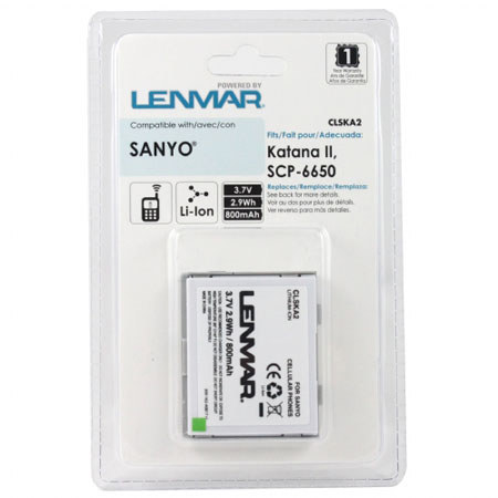 Lenmar CLSKA2 Lithium-Ion 3.7v / 800mAh Battery, Fits Sanyo Katana II, SCP-6650