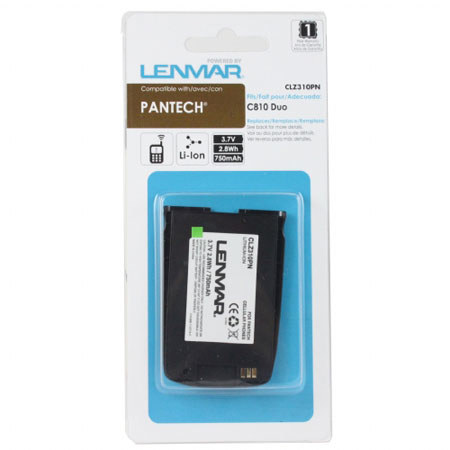 Lenmar CLZ310PN Lithium-Ion 3.7v / 750mAh Battery, Fits Pantech Duo Cellular Phones