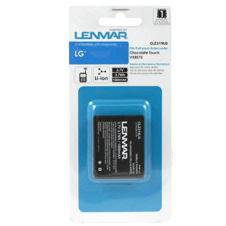 Lenmar CLZ319LG Lithium-Ion 3.7v / 1000mAh Battery, Fits LG Chocolate Touch VX8575