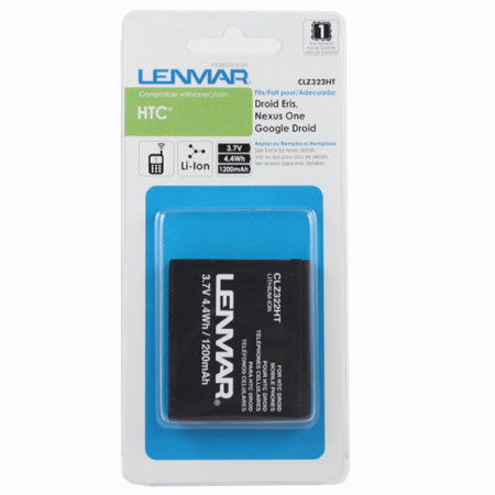 Lenmar CLZ322HT Lithium-Ion 3.7v / 1200mAh Battery, Fits HTC Nexus One Google, Desire A8181, Triumph