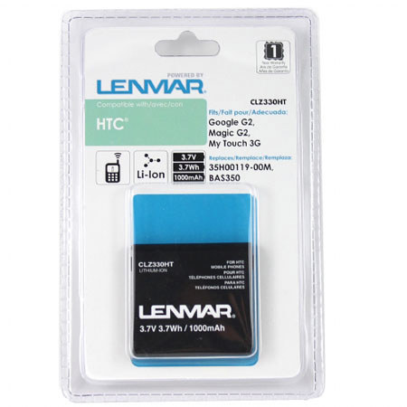 Lenmar CLZ330HT Lithium-Ion 3.7v / 1000mAh Battery, Fits HTC My Touch 3G, Magic G2