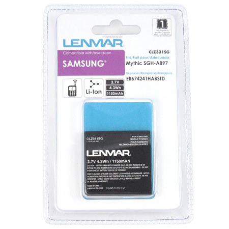 Lenmar CLZ331SG Lithium-Ion 3.7v / 1150mAh Battery, Fits Samsung Mythic SGH-A897 Cellular Phones