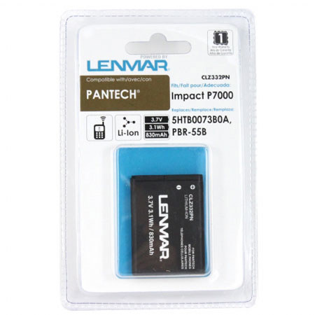 Lenmar CLZ332PN Lithium-Ion 3.7v / 830mAh Battery, Fits Pantech Impact P7000 Cellular Phones