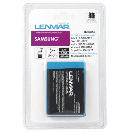 Lenmar CLZ333SG Lithium-Ion 3.7v / 1440mAh Battery, Fits Samsung Moment SPH-M900, Behold II SGH-T939 Cellular Phones