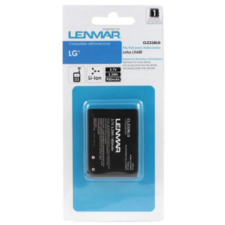 Lenmar CLZ338LG Lithium-Ion 3.7v / 900mAh Battery, Fits LG Lotus LX600