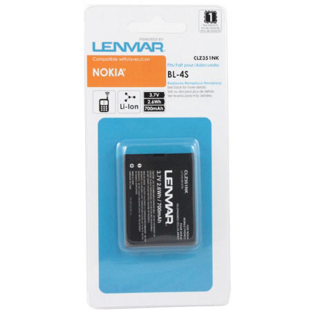 Lenmar CLZ351NK Lithium-Ion 3.7v / 700mAh Battery, Fits Nokia 3711, Slide 2680, Supernova 7610 Cellular Phones