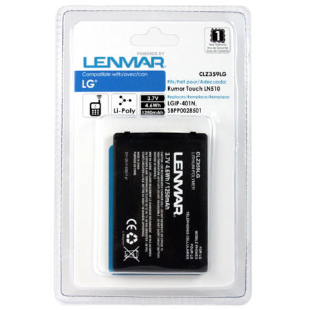 Lenmar CLZ359LG Lithium-Polymer 3.7v / 1200mAh Battery, Fits LG Rumor Touch LN510