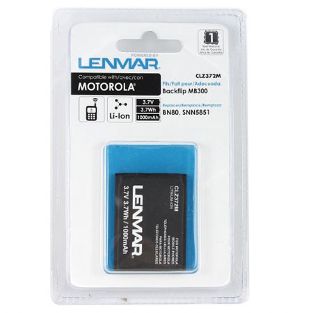 Lenmar CLZ372M Lithium-Ion 3.7v / 750mAh Battery, Fits Motorola BlackFlip MB300 Cellular Phones