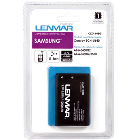Lenmar CLZ414SG Lithium-Ion 3.7v / 1200mAh Battery, Fits Samsung Convoy SCH-U640 Cellular Phones