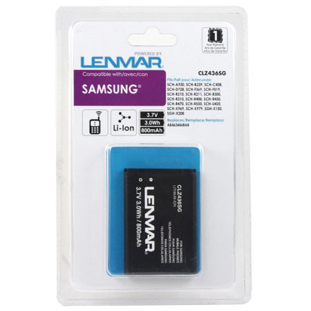 Lenmar CLZ436SG Lithium-Ion 3.7v / 800mAh Battery, Fits Samsung Axle, Byline, Contour, Stunt, TwoStep