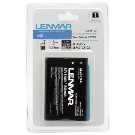 Lenmar No Memory Rechargeable Lithium-Ion Battery for LG Revolution VS910