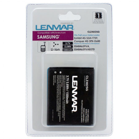 Lenmar No Memory Rechargeable Lithium-Ion Battery for Samsung Exhibit 4G SGH-T759, Conquer 4G SPH-D600