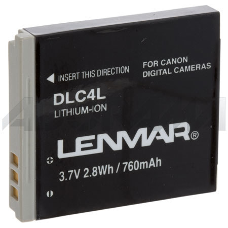 Lenmar NoMEM Li-Ion 3.7V 760mAh, Canon NB-4L Battery