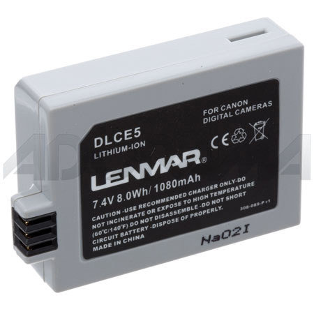 Lenmar DLCE5 Li-Ion 7.4V, 1080mAh Battery